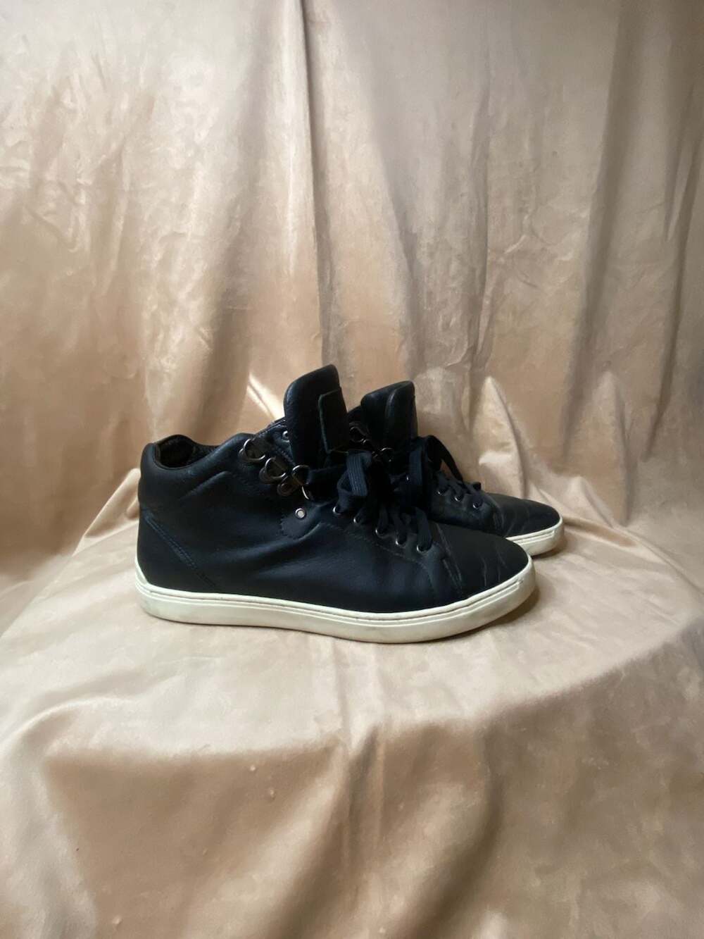 Rag & Bone Kent Black Leather High-Top Sneakers: M40